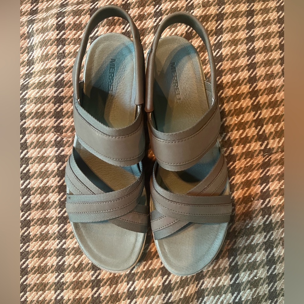 NWOB: Merrell: Kaiteri Wedge Strap Sandal: Olive Green